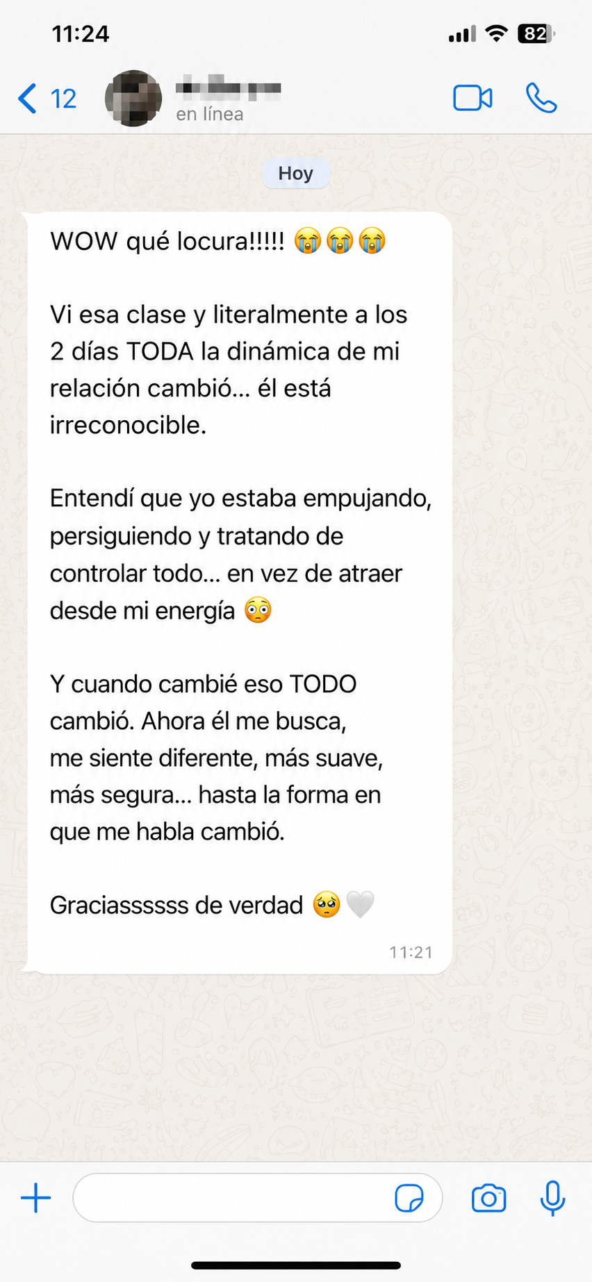 Testimonio de una participante
