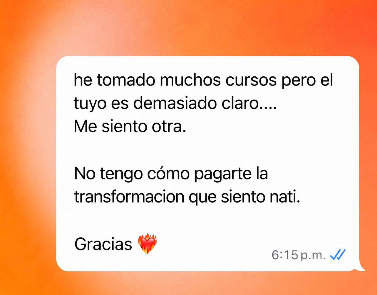Captura de conversación real como prueba social de una mujer de ATRAE